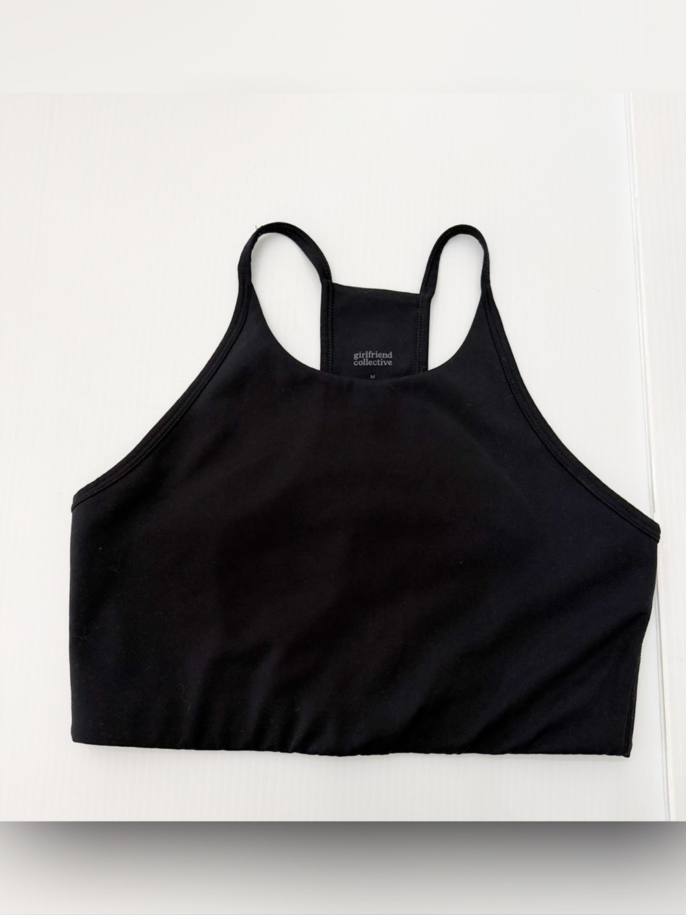 Girlfriend Collective - Black Cleo Halter Bra - M